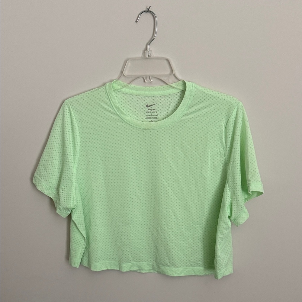 Nike Light Mint Green Perforated Cropped Tee